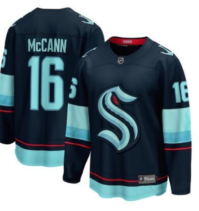 Mens Jared Mccann Jersey 16 Seattle Kraken Navy All Stitched