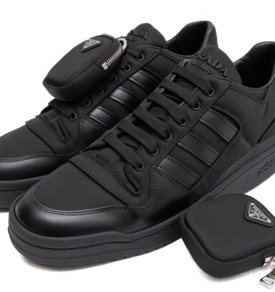 Adidas Prada Re-nylon Forum Low Black Sneakers