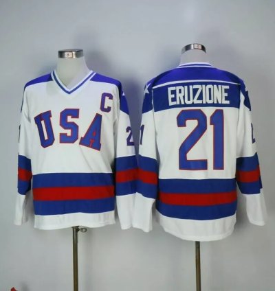 Mens Mike Eruzione Jersey 21 1980 Miracle On Ice White All Stitched