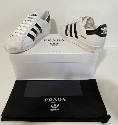 Adidas Superstar Prada White Black Sz 8 5