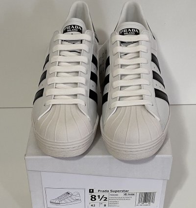 Adidas Superstar Prada White Black Sz 8 5