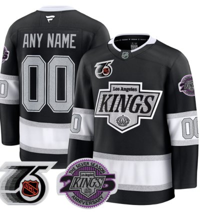 Men Custom Los Angeles Kings Jersey 91-92 75th 25th Anniversary Stitched Black