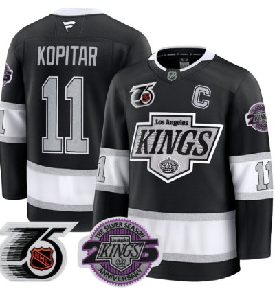Men Anze Kopitar Jersey 11 Los Angeles Kings 91-92 75th 25th Anniversary Black