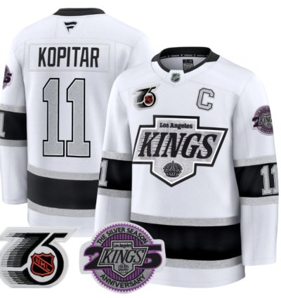 Men Anze Kopitar Jersey 11 Los Angeles Kings 91-92 75th 25th Anniversary White