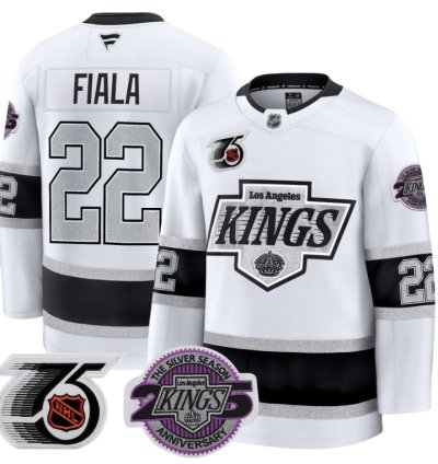 Men Kevin Fiala Jersey 22 Los Angeles Kings 91-92 75th 25th Anniversary White