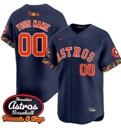 Custom Houston Astros Jersey El Tiempo Cantina Vapor Premier Limited Stitched Navy