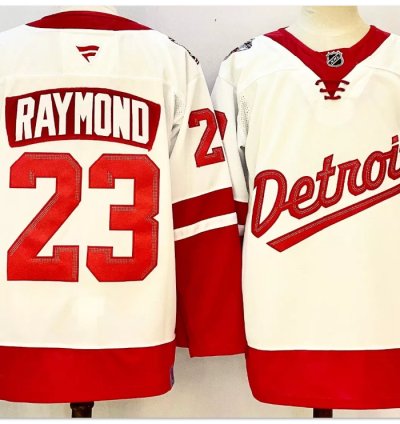 Lucas Raymond Jersey 23 Detroit Red Wings 2025 Stadium Series Stitched White