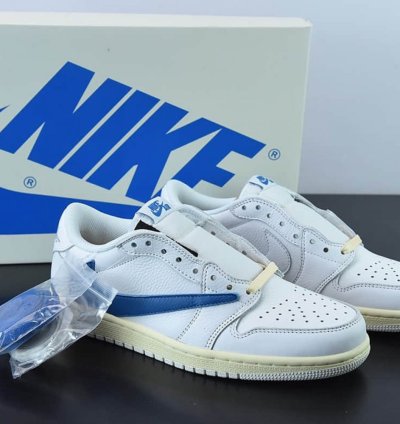 Fragment Design X Travis Scott X Air Jordan 1 Retro Low White Royal Blue