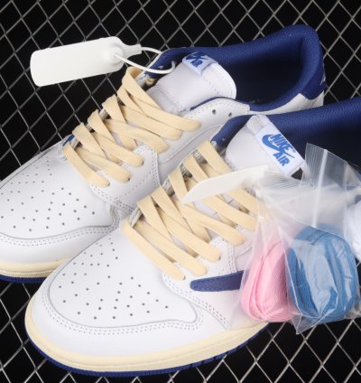 Fragment Design X Travis Scott X Air Jordan 1 Retro Low White Royal Blue