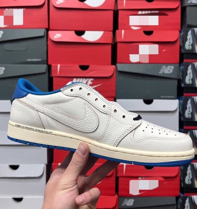 Fragment Design X Travis Scott X Air Jordan 1 Retro Low White Royal Blue