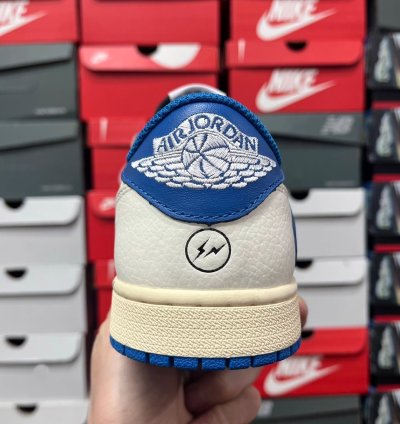 Fragment Design X Travis Scott X Air Jordan 1 Retro Low White Royal Blue