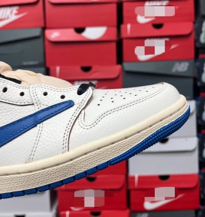 Fragment Design X Travis Scott X Air Jordan 1 Retro Low White Royal Blue