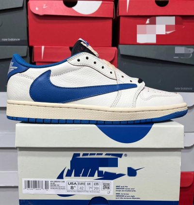 Fragment Design X Travis Scott X Air Jordan 1 Retro Low White Royal Blue