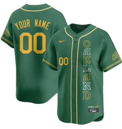 Custom Oakland Athletics Jersey Name Number City Connect Concept Stitched Green