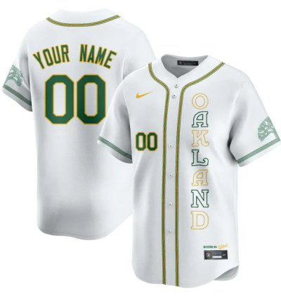 Custom Oakland Athletics Jersey Name Number City Connect Concept Stitched White