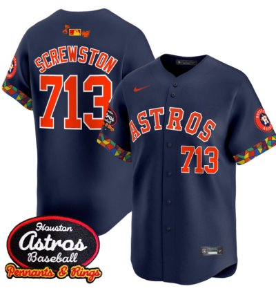Screwston Jersey 713 Houston Astros X El Tiempo Cantina Vapor Premier Limited Stitched Navy