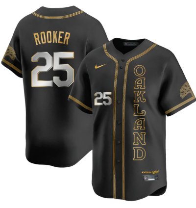 Brent Rooker Jersey 25 Oakland Athletics City Connect Concept Stitched Black Gold