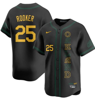 Brent Rooker Jersey 25 Oakland Athletics City Connect Concept Stitched Black
