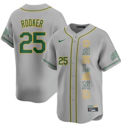 Brent Rooker Jersey 25 Oakland Athletics City Connect Concept Stitched Gray