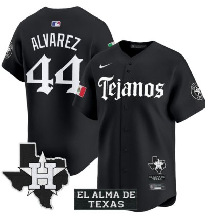 Yordan Álvarez Jersey 44 Houston Astros Mexico Tejano Barrio Style Vapor Limited Stitched Black