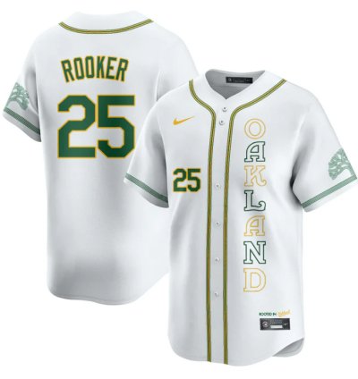 Brent Rooker Jersey 25 Oakland Athletics City Connect Concept Stitched White