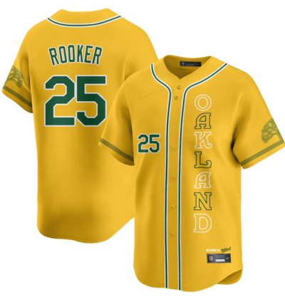 Brent Rooker Jersey 25 Oakland Athletics City Connect Concept Stitched Yellow