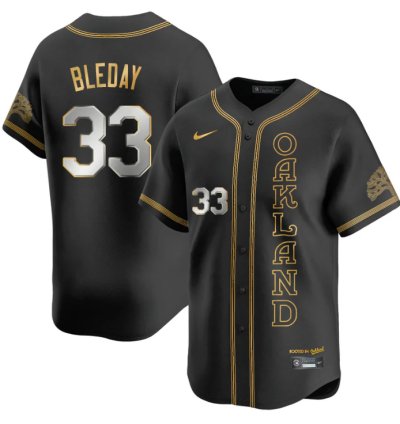 Jj Bleday Jersey 33 Oakland Athletics City Connect Concept Stitched Black Gold