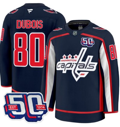 Men Pierre Dubois Jersey 80 Washington Capitals 50th Anniversary Stitched Navy