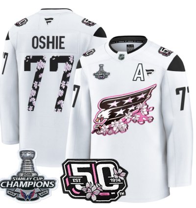 Tj Oshie Jersey 77 Washington Capitals 50th 2018 Stanley Cup Champions Patch White
