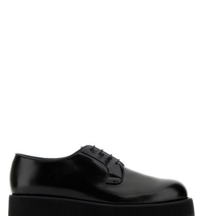 Black Leather Lace-up Shoes