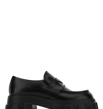 Black Leather Monolith Loafers