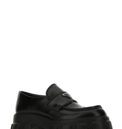 Black Leather Monolith Loafers