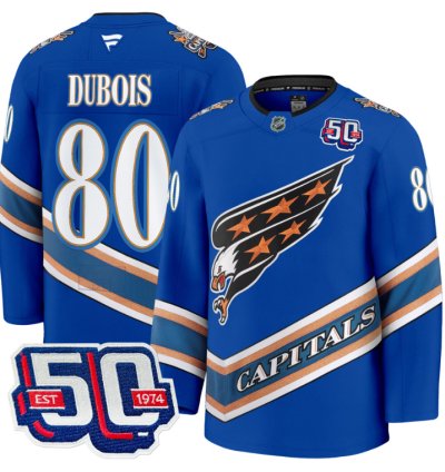 Men Pierre Dubois Jersey 80 Washington Capitals Eagle 50th Anniversary Royal