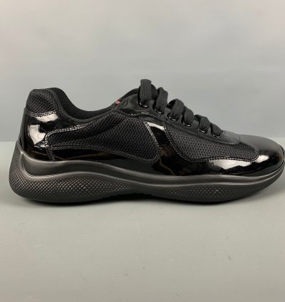 Black Mixed Materials Mesh Low Top Sneakers