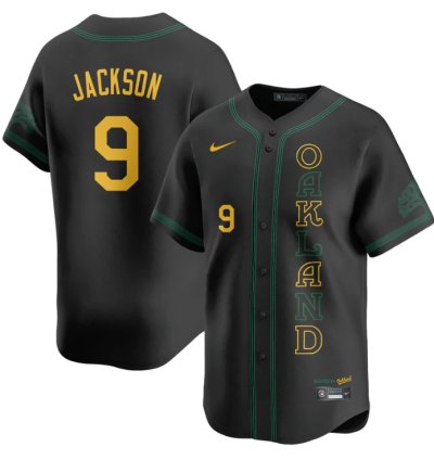 Reggie Jackson Jersey 9 Oakland Athletics City Connect Concept Stitched Black