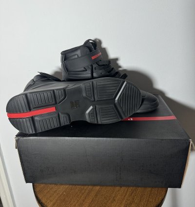 Black Prada Linea Rossa High Top Sneakers