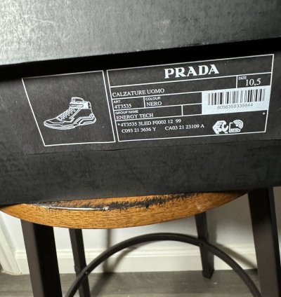 Black Prada Linea Rossa High Top Sneakers