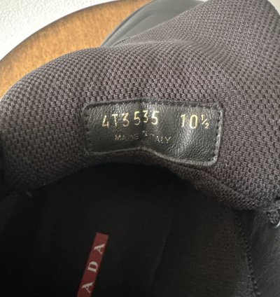 Black Prada Linea Rossa High Top Sneakers