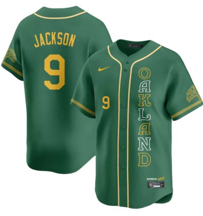 Reggie Jackson Jersey 9 Oakland Athletics City Connect Concept Stitched Green
