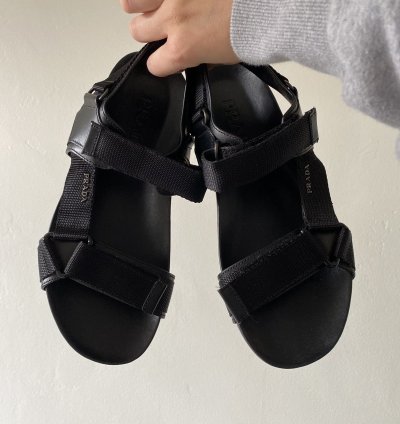 Black Prada Sandals Nylon-leather
