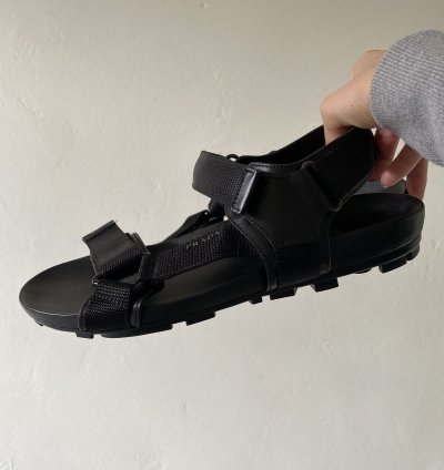 Black Prada Sandals Nylon-leather