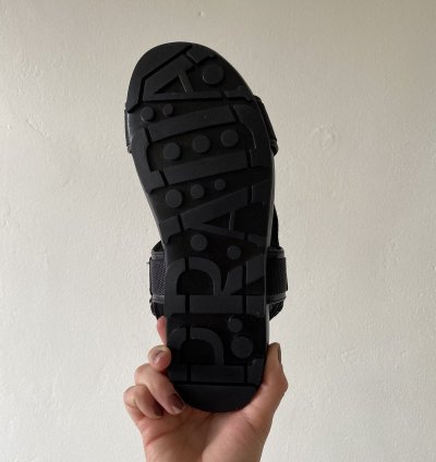 Black Prada Sandals Nylon-leather