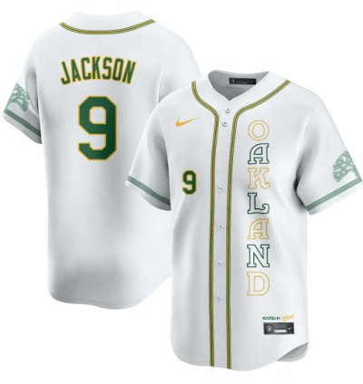 Reggie Jackson Jersey 9 Oakland Athletics City Connect Concept Stitched White