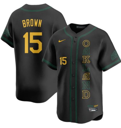 Seth Brown Jersey 15 Oakland Athletics City Connect Concept Stitched Black