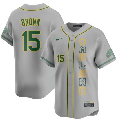Seth Brown Jersey 15 Oakland Athletics City Connect Concept Stitched Gray