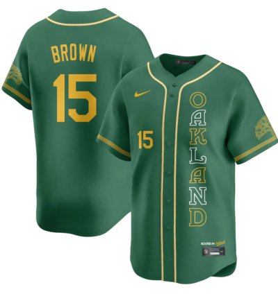 Seth Brown Jersey 15 Oakland Athletics City Connect Concept Stitched Green