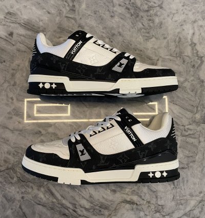 Black White Louis Vuitton Trainers