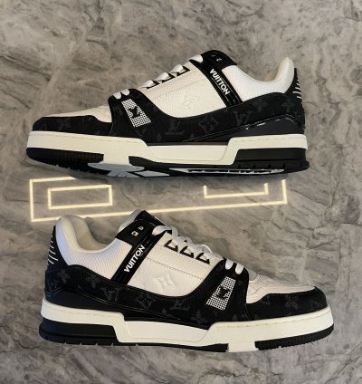 Black White Louis Vuitton Trainers