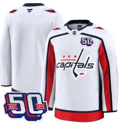 Men Team Jersey Washington Capitals 50th Anniversary Stitched White