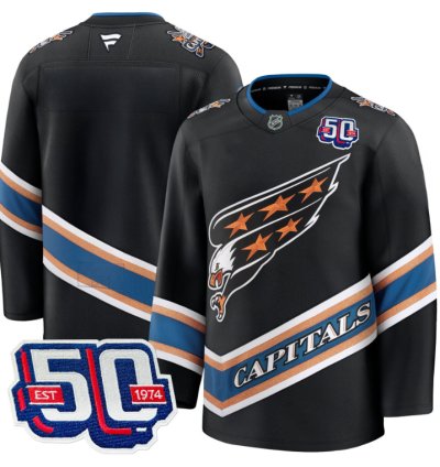 Men Team Jersey Washington Capitals Screaming Eagle 50th Anniversary Black
